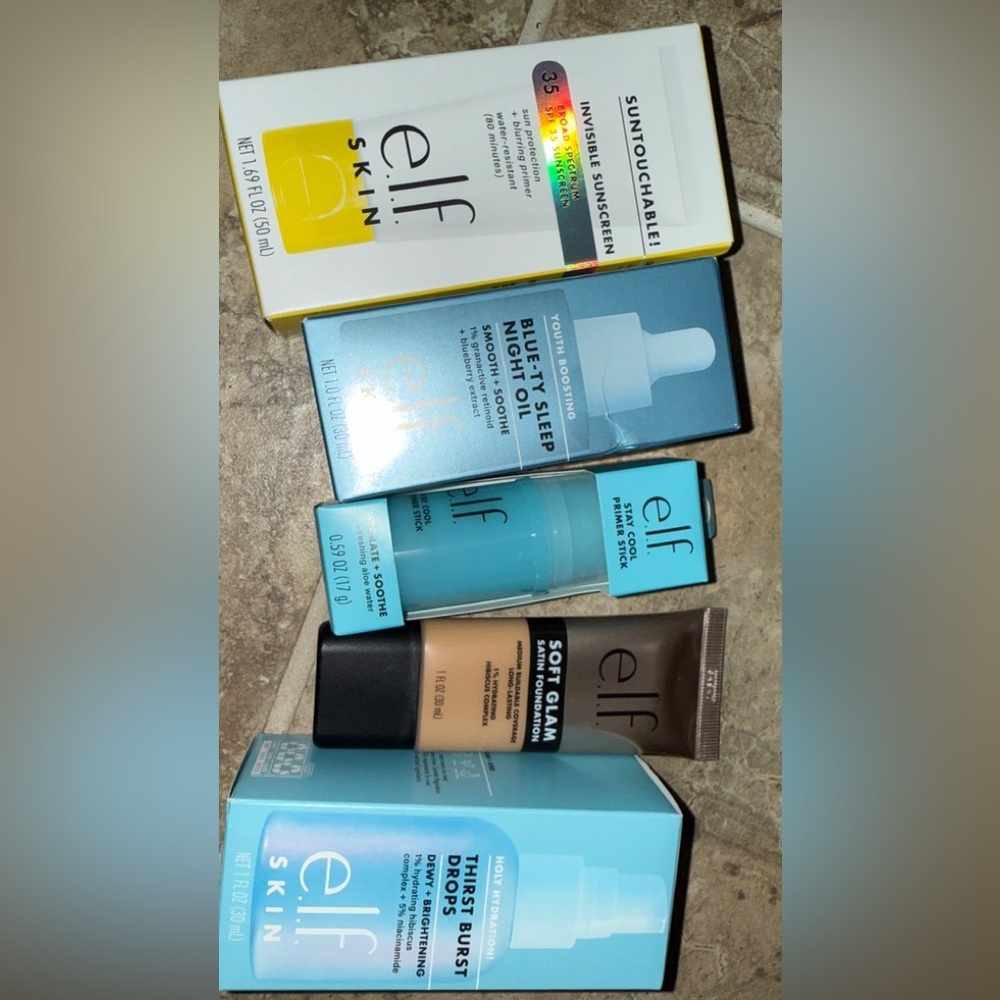 ELF brand new Glam Skincare Bundle with daily essentials- set of 5